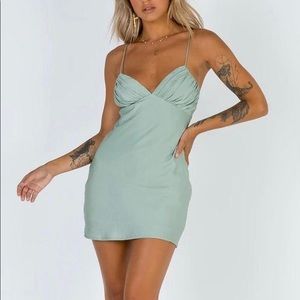 princesspolly green mini dress